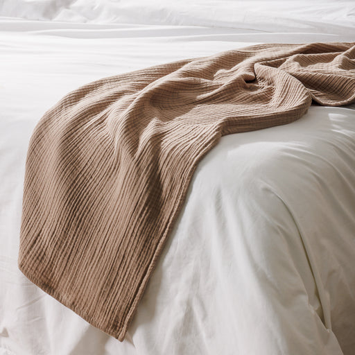 Nest Cotton Hemmed Throw Mushroom-Throws