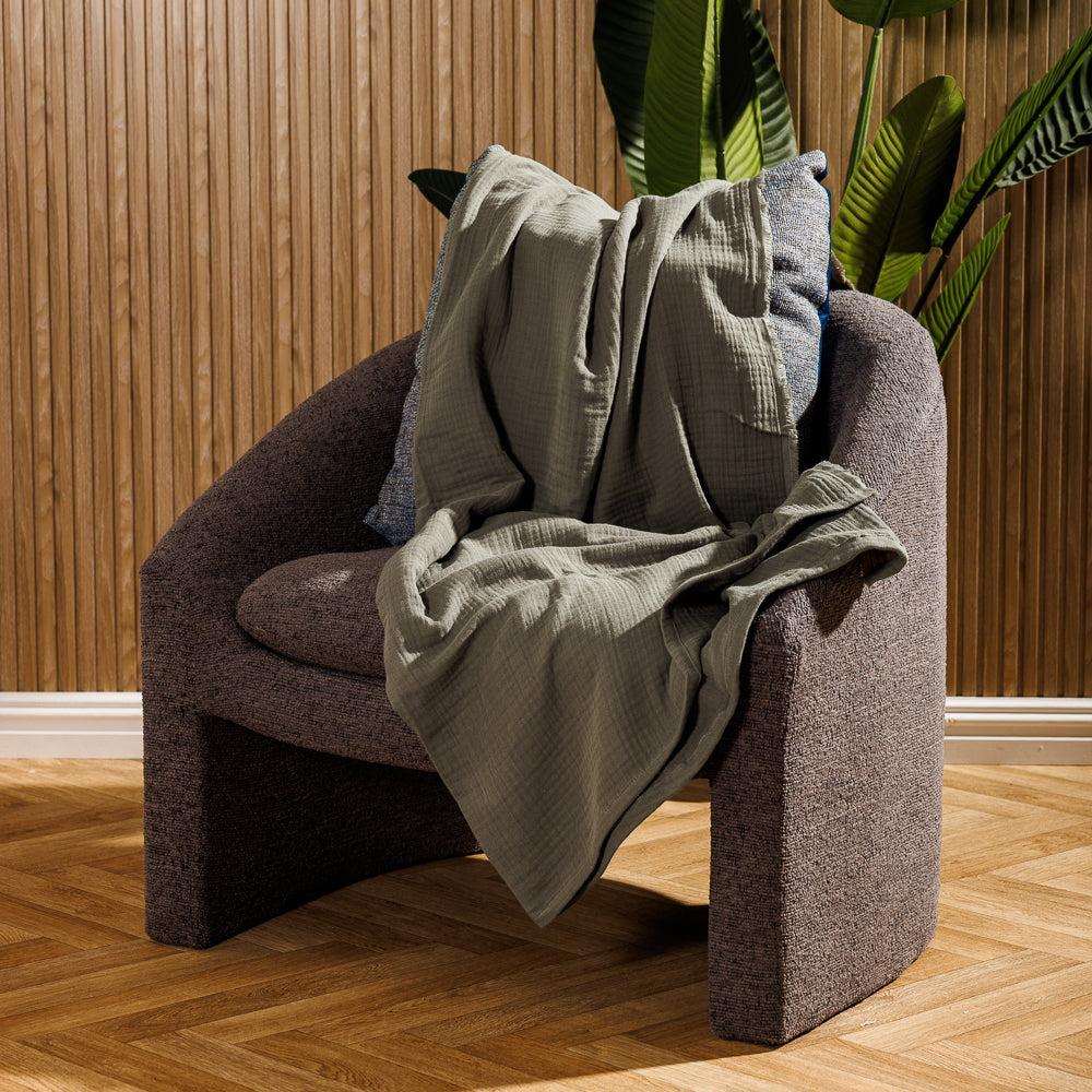 Nest Cotton Throw Hunter Green-Throws