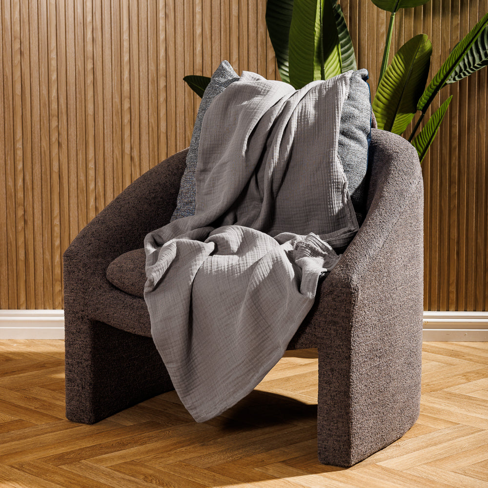 Nest Cotton Throw Mid Grey-Throws