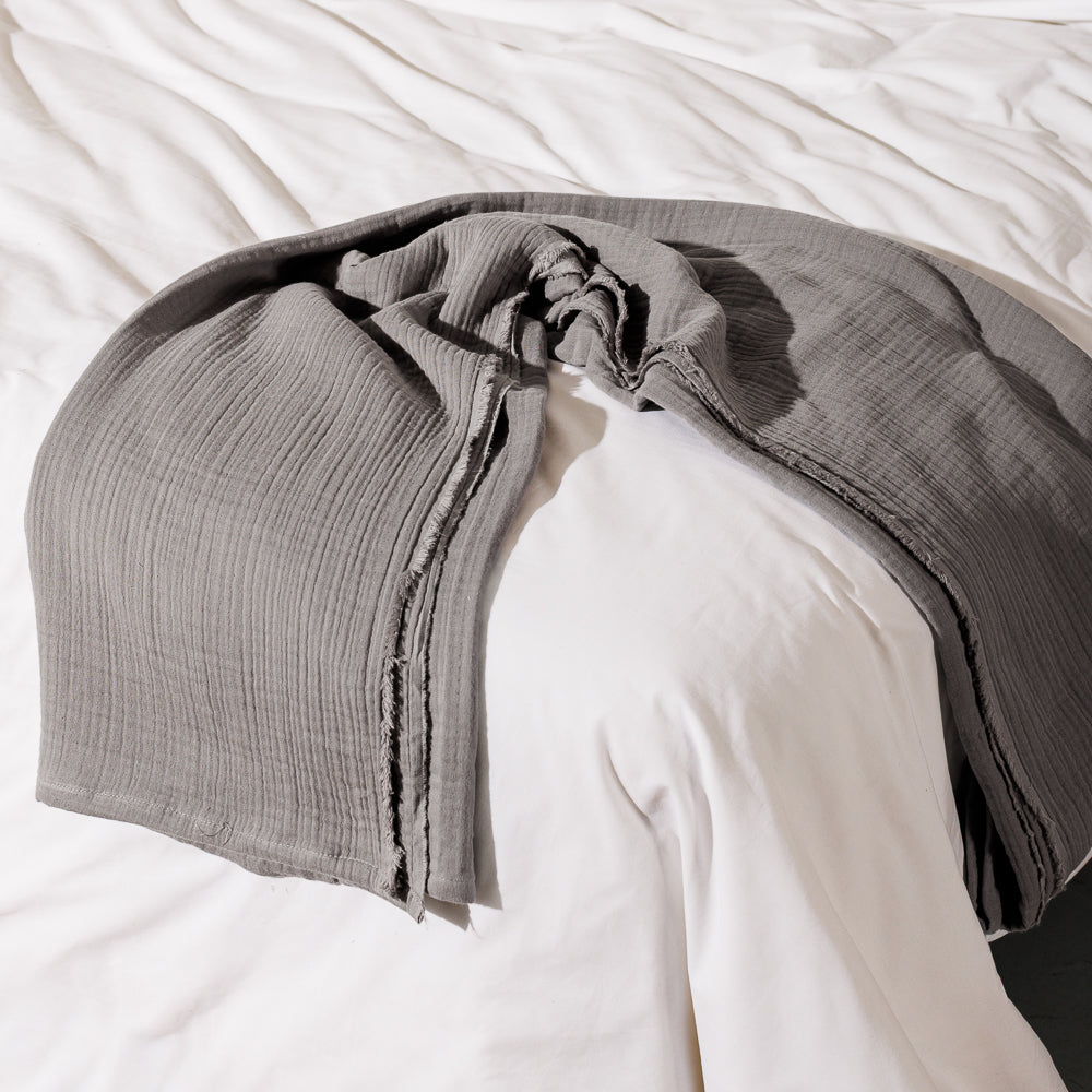 Nest Cotton Throw Mid Grey-Throws