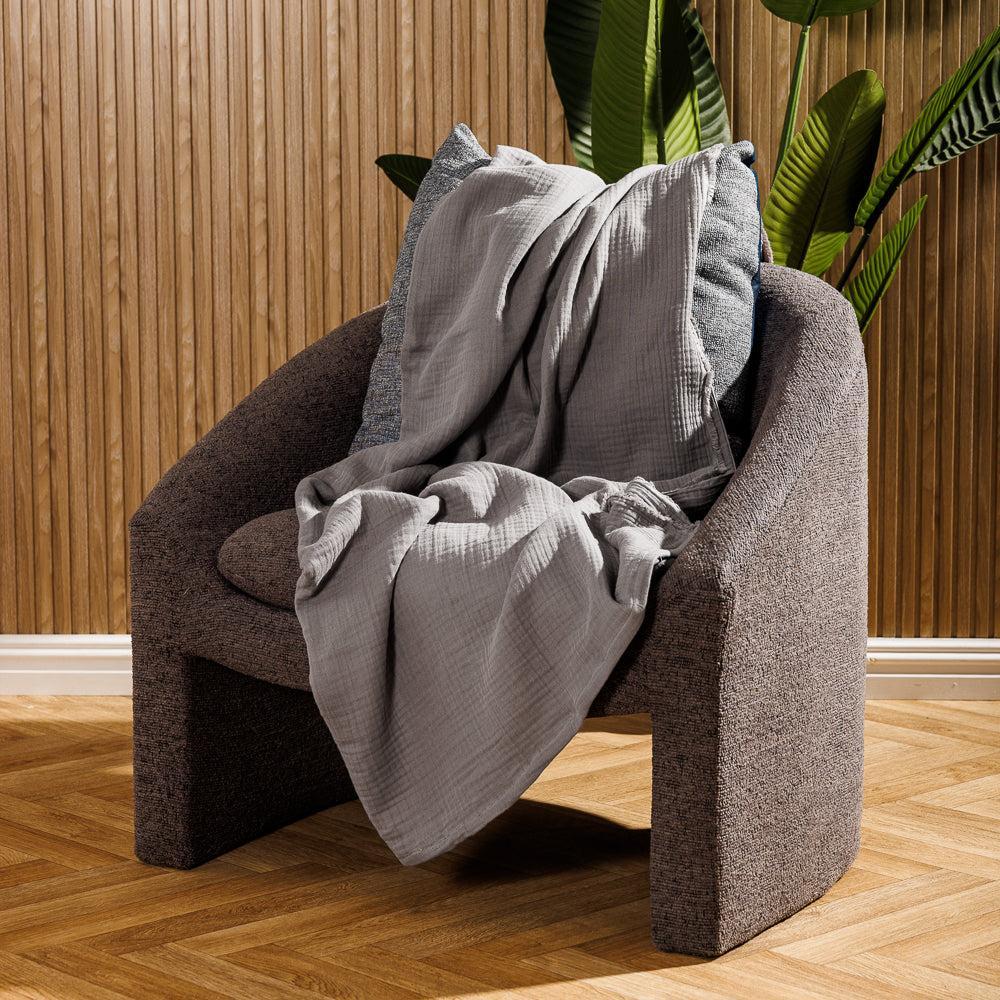 Nest Cotton Throw Mid Grey-Throws