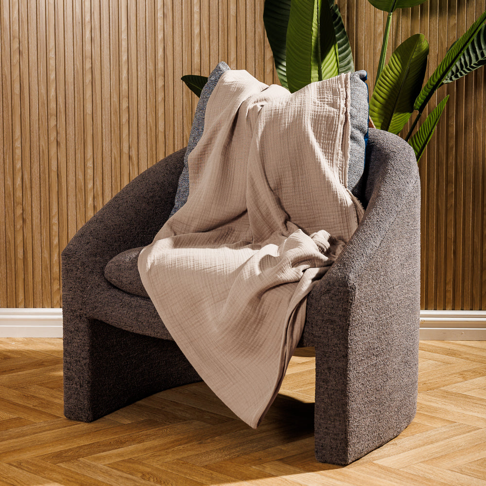 Nest Cotton Throw Mushroom-Throws