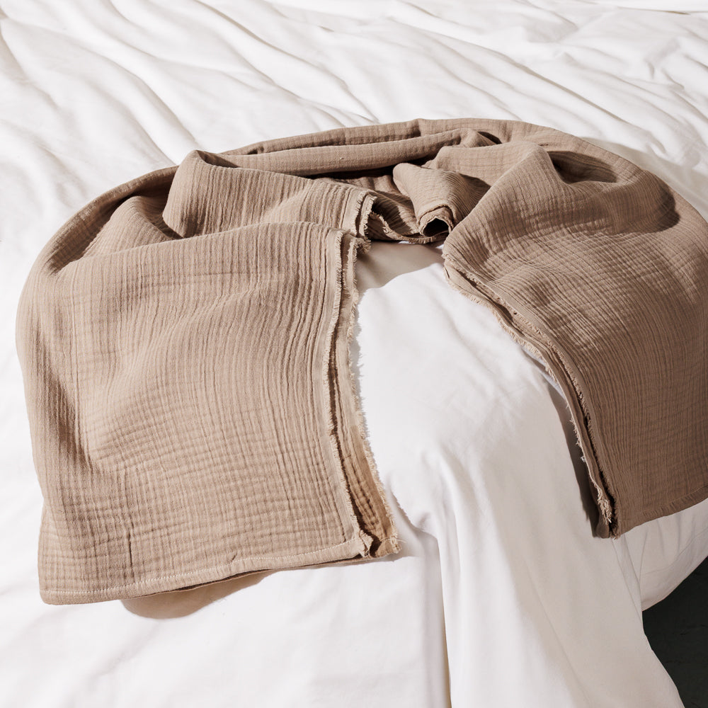 Nest Cotton Throw Mushroom-Throws