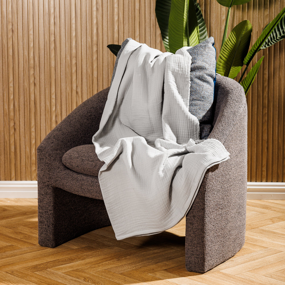 Nest Cotton Throw Silver-Throws