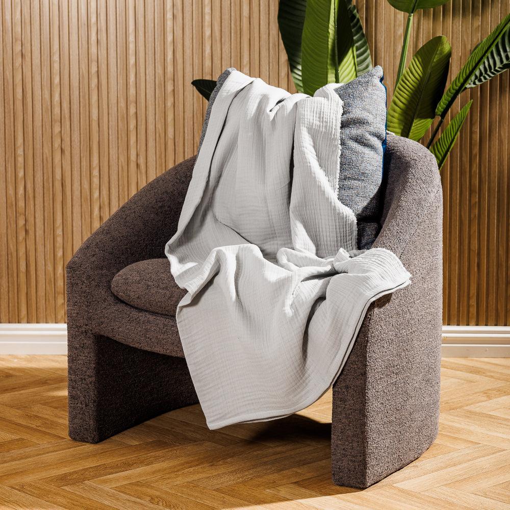 Nest Cotton Throw Silver-Throws