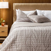 Nest Driftwave Microfibre Printed Quilt Set Natural