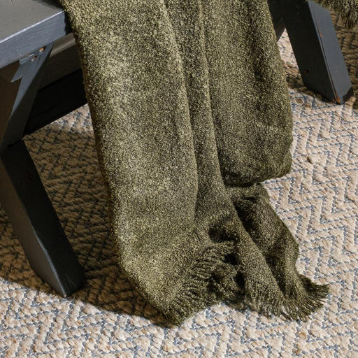 Nest Fringed Throw - Hunter Green-THROW