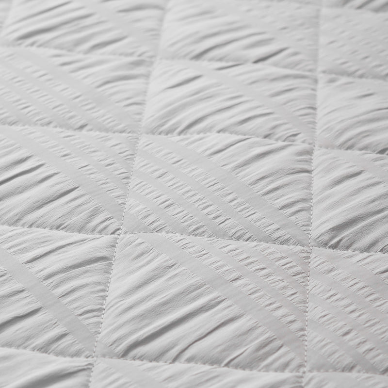 Nest Microfibre Reversible Soft Touch Bed Quilt - Light Grey-QUILT