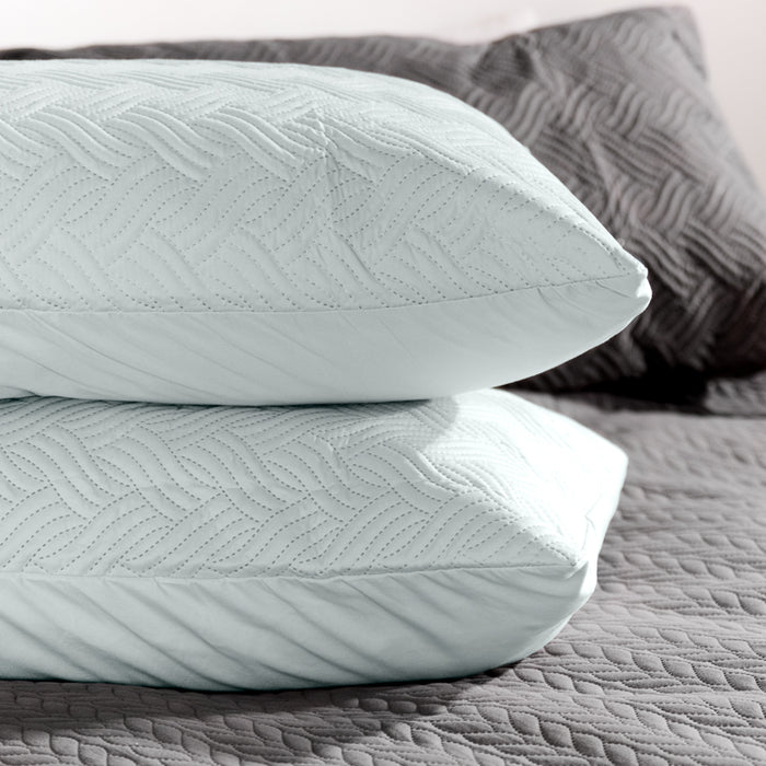 Nest Nova Embossed Pillowcase Pair - Duck Egg-Pillowcase