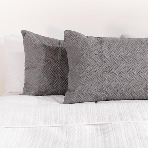 Nest Nova Embossed Pillowcase Pair - Grey-Quilt