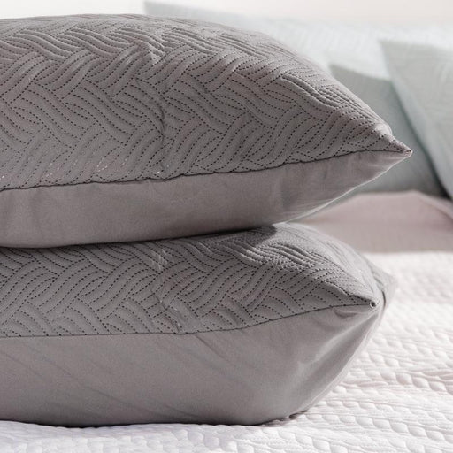 Nest Nova Embossed Pillowcase Pair - Grey-Quilt