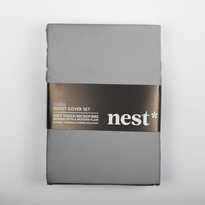 Nest Soft Touch Essentials Duvet Cover Set - Grey