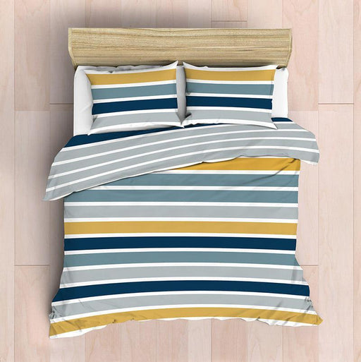 Nest Soft Touch Essentials Duvet Cover Set Neo Nautical Stripe-Duvet Cover Set