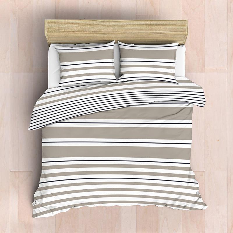 Nest Soft Touch Essentials Duvet Cover Set Urban Stripe Natural-Duvet Cover Set