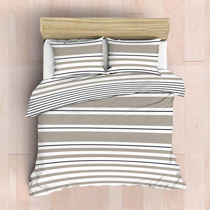 Nest Soft Touch Essentials Duvet Cover Set Urban Stripe Natural-Duvet Cover Set