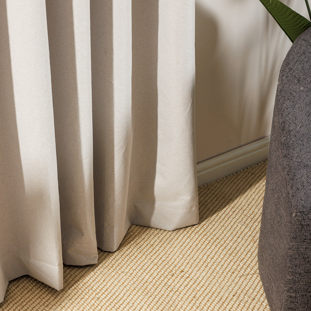 Nest Ultra Blockout Taped Curtain Natural-Curtains