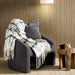 Nest Woollen Blend Blanket Throw Black and White-Blankets