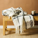 Nest Woollen Blend Blanket Throw Black and White-Blankets