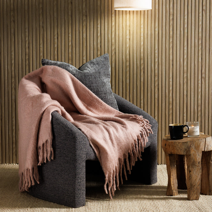 Nest Woollen Blend Blanket Throw Blush Pink-Blankets