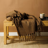 Nest Woollen Blend Blanket Throw Chocolate