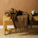Nest Woollen Blend Blanket Throw Chocolate-Blankets