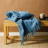 Nest Woollen Blend Blanket Throw Denim Blue