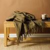 Nest Woollen Blend Blanket Throw Light Khaki