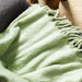 Nest Woollen Blend Blanket Throw Pista Green-Blankets