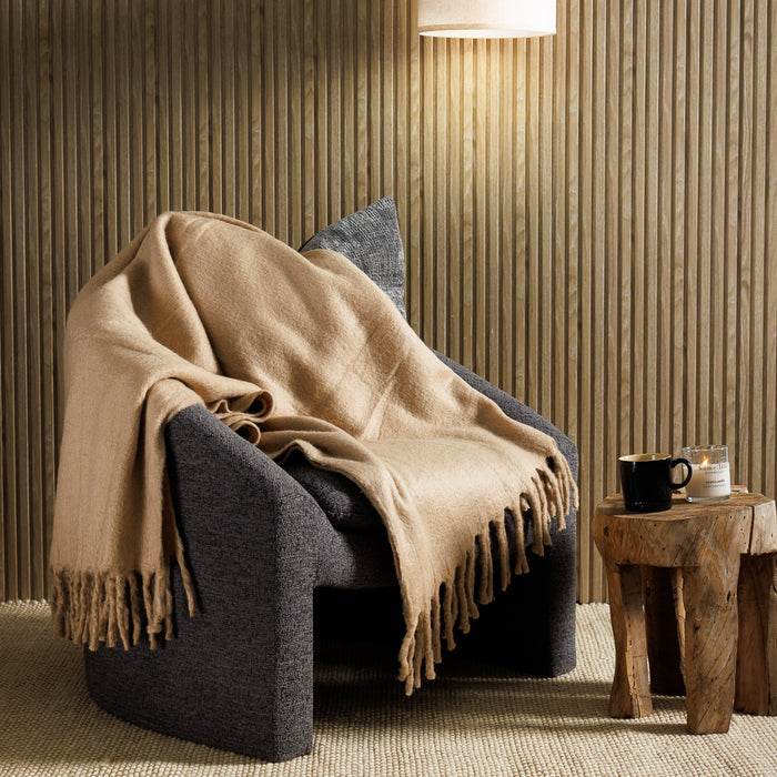 Nest Woollen Blend Blanket Throw Sand-Blankets