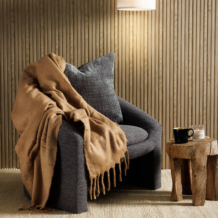 Nest Woollen Blend Blanket Throw Taupe-Blankets