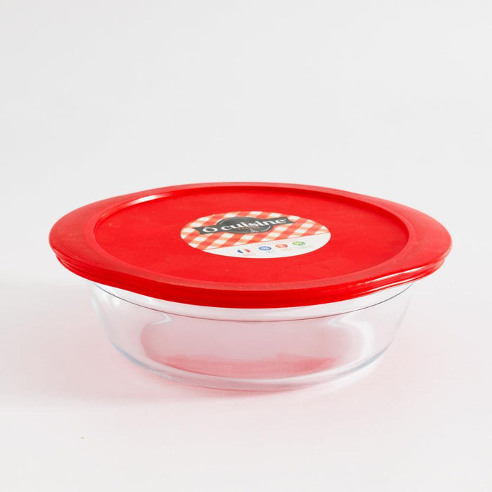 Ôcuisine® Glass Round Roaster with Lid Fridge and Freeze-Casseroles