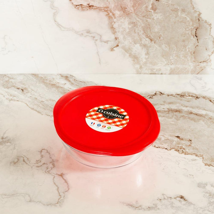 Ôcuisine® Glass Round Roaster with Lid Fridge and Freeze-Casseroles