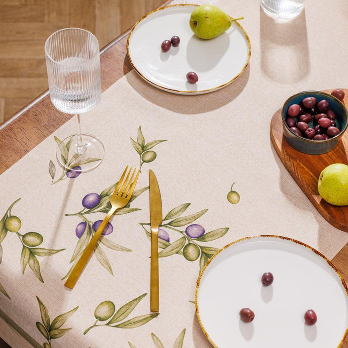 Olyvia Stain Resistant Table Runner Natural-Tablecloths