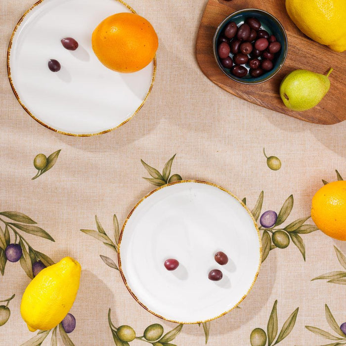 Olyvia Stain Resistant Tablecloth Natural-Tablecloths