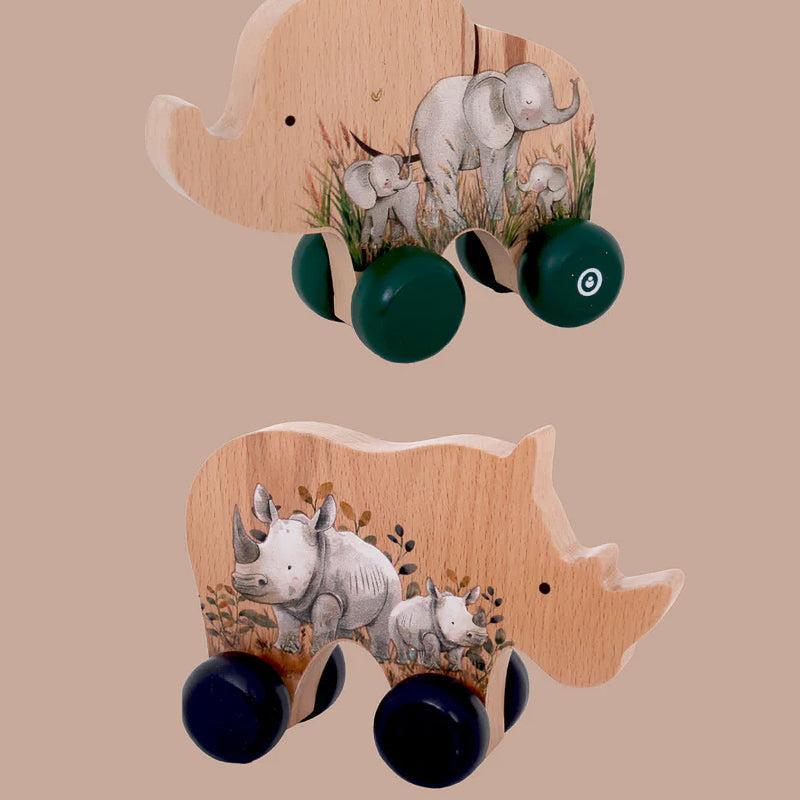 On Safari Rhino Push Toy-