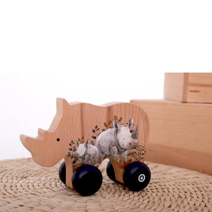 On Safari Rhino Push Toy-