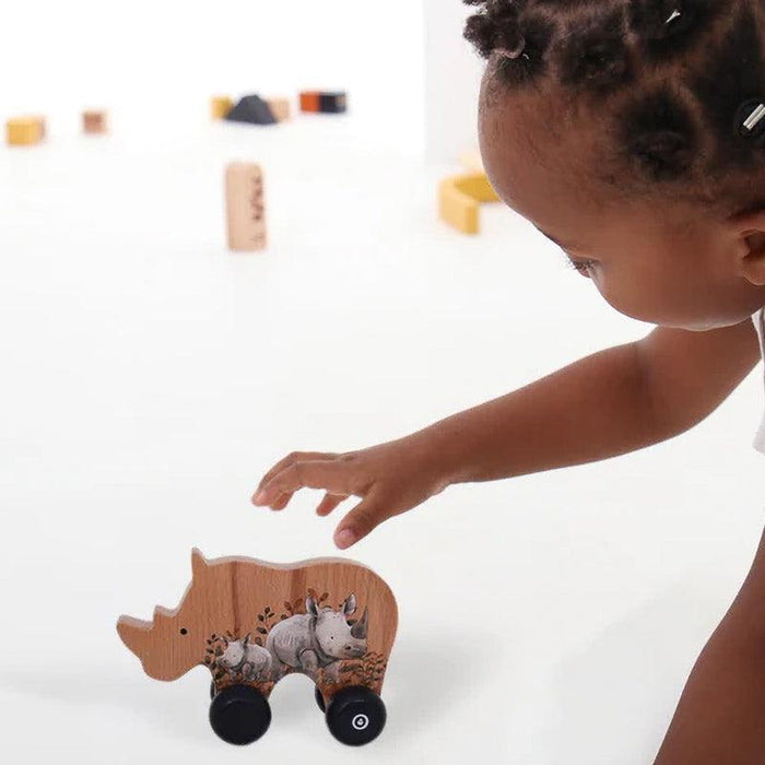 On Safari Rhino Push Toy-
