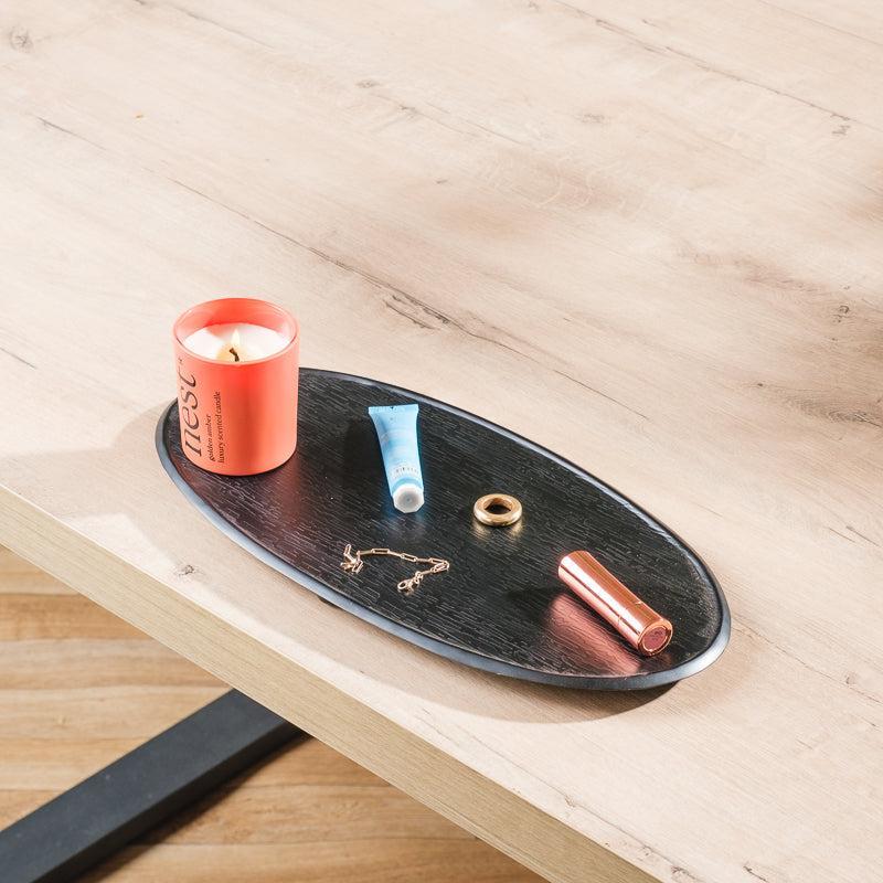 Oval Tray - Matt Black-DÃ©cor
