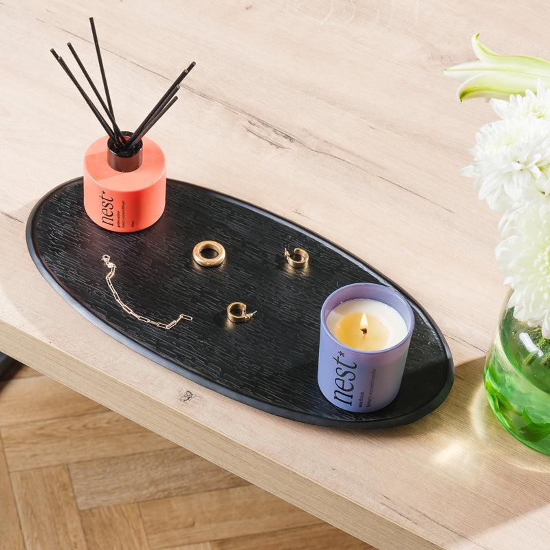 Oval Tray - Matt Black-DÃ©cor
