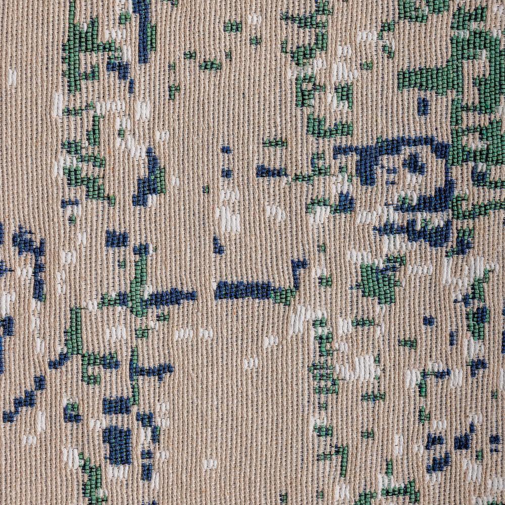 Paros Mediterranean Collection Jacquard Polycotton Carpet Blue Grey-Carpets/Rugs