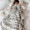 Pebble Mink Faux Fur Blanket Glacier