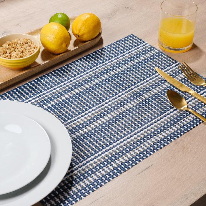 Placemat Two-Tone Dark Blue - 6 Pack