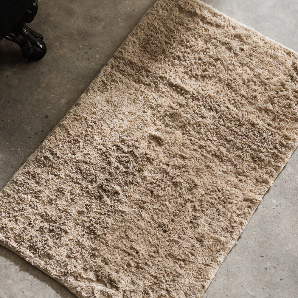 Plain Cotton Bathroom Mat Set Beige 2 Piece-Bath Mats
