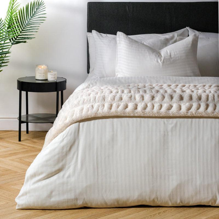 Plush Faux Fur Rabbit Blanket - Cream