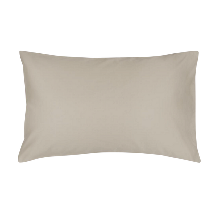 144 Thread Count Polycotton Pillowcase - Stone