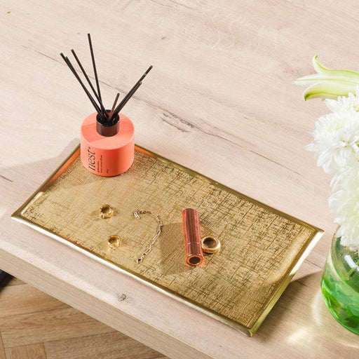 Rectangular Tray - Brushed Gold-Décor