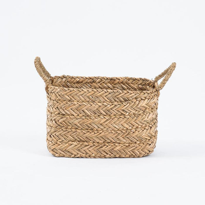 Rectangular Seagrass Basket with Loop Handle-