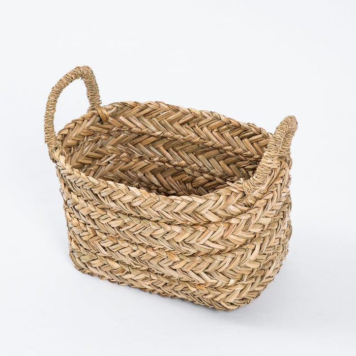 Rectangular Seagrass Basket with Loop Handle-