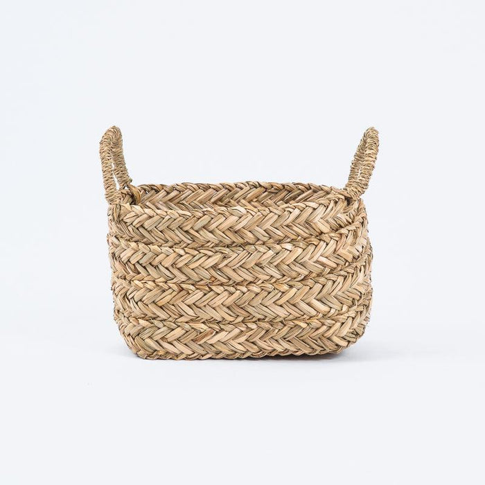 Rectangular Seagrass Basket with Loop Handle-