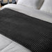 Ribbed Sherpa Fleece Blanket - Charcoal-BLANKET